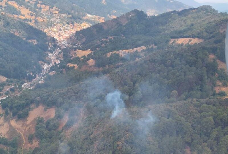 apoyo aereo incendio forestal Angangueo