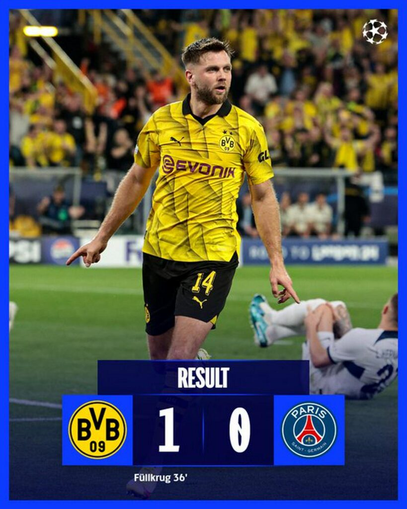 Borussia Dortmund vence al PSG - marcador