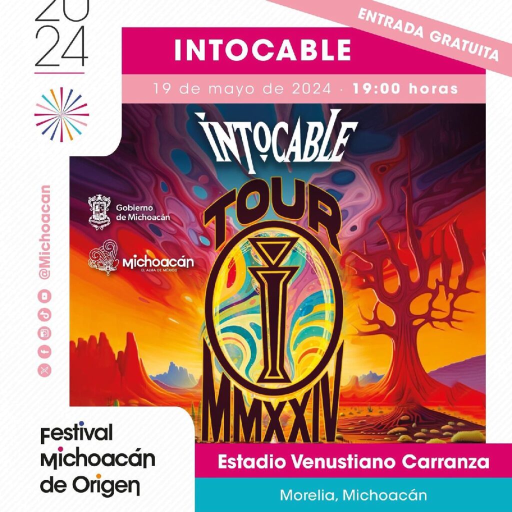 Cartelera artística Festival Michoacán de Origen - intocable