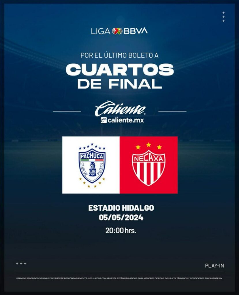 Pachuca vs Necaxa por boleto de Liguilla - playin