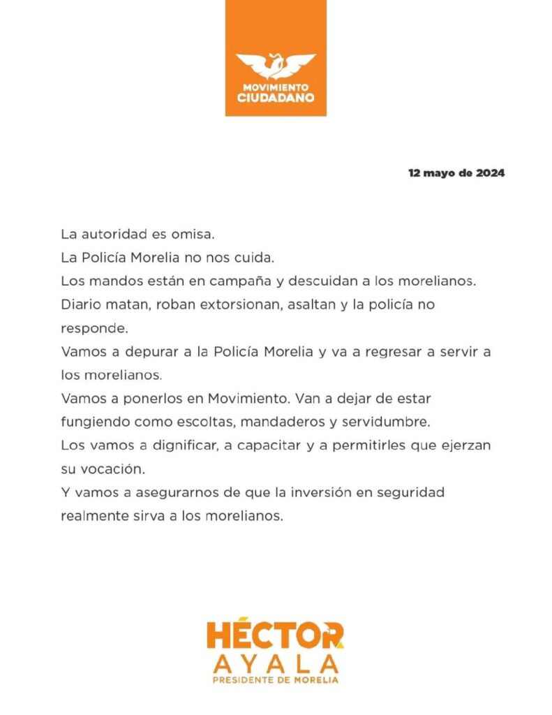 robo a candidato de MC en Morelia - escrito