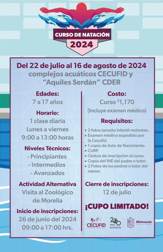 cursos de verano cecufid 2024 natacion