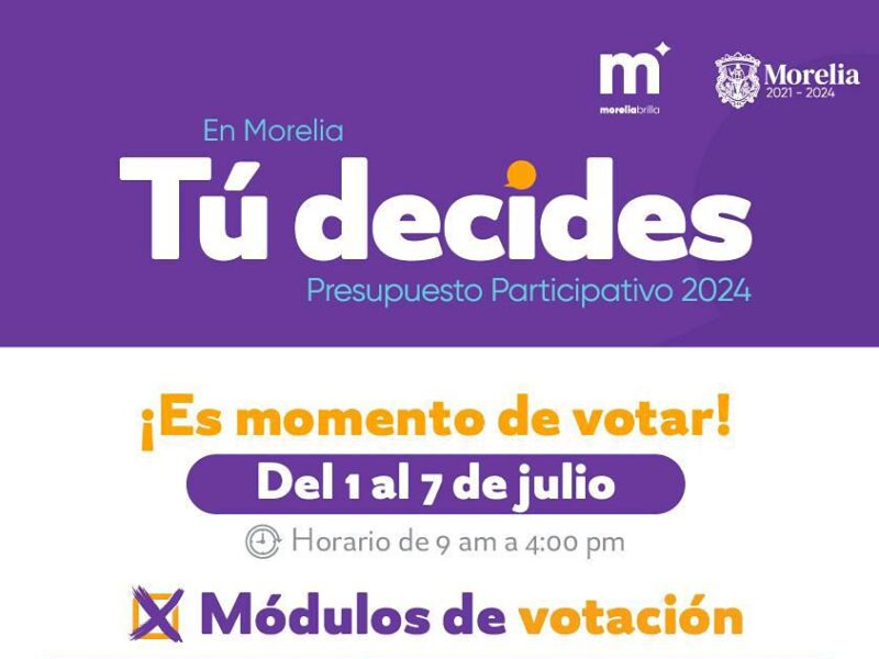 Vota por el mejor proyecto en el Presupuesto Participativo de Morelia