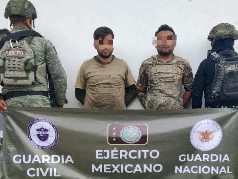 Guardia Civil y Ejército detienen a 2 colombianos con 3 fusiles en Buenavista