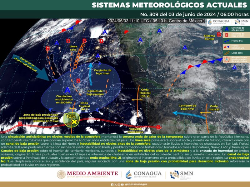 lluvias fuertes en noreste y sureste de México