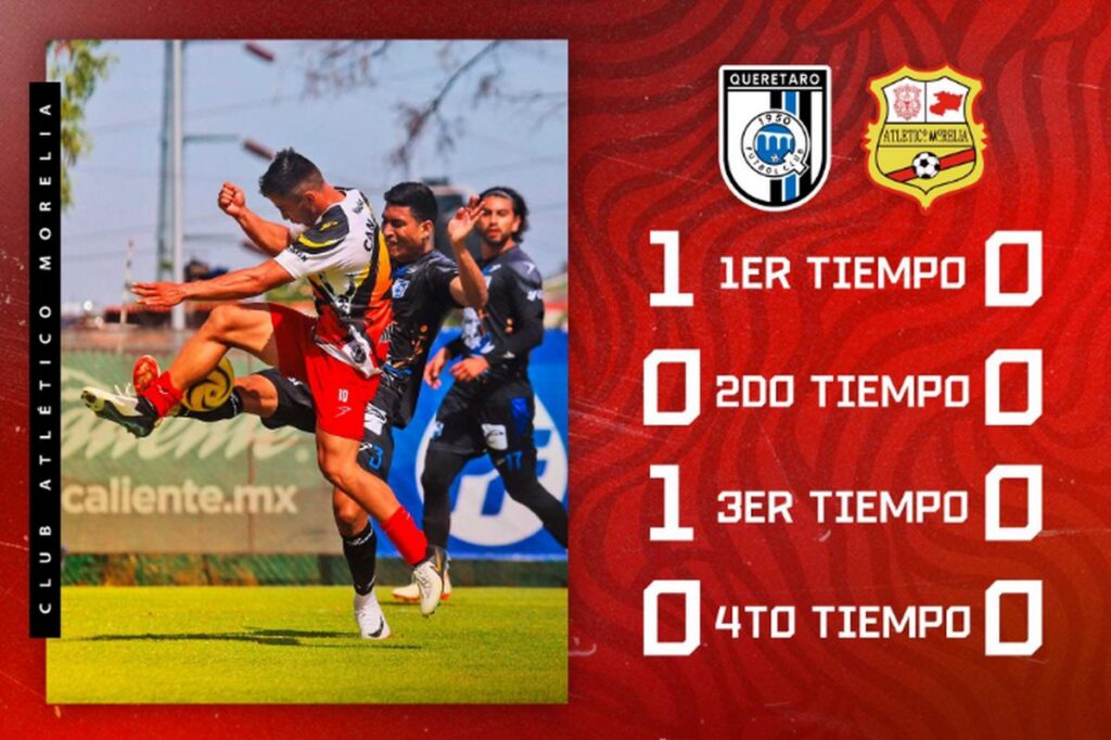 Otra derrota del Atlético Morelia en pretemporada - marcador