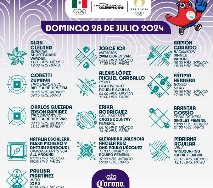 Agenda de los atletas mexicanos en París 2024