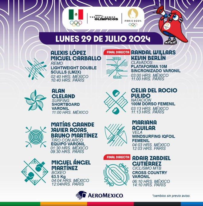 Agenda de los Atletas mexicanos París 2024 - cártel