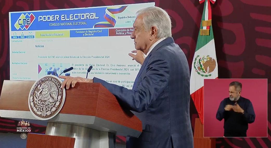 AMLO se pronunciará sobre la elección tras recuento de votos en Venezuela