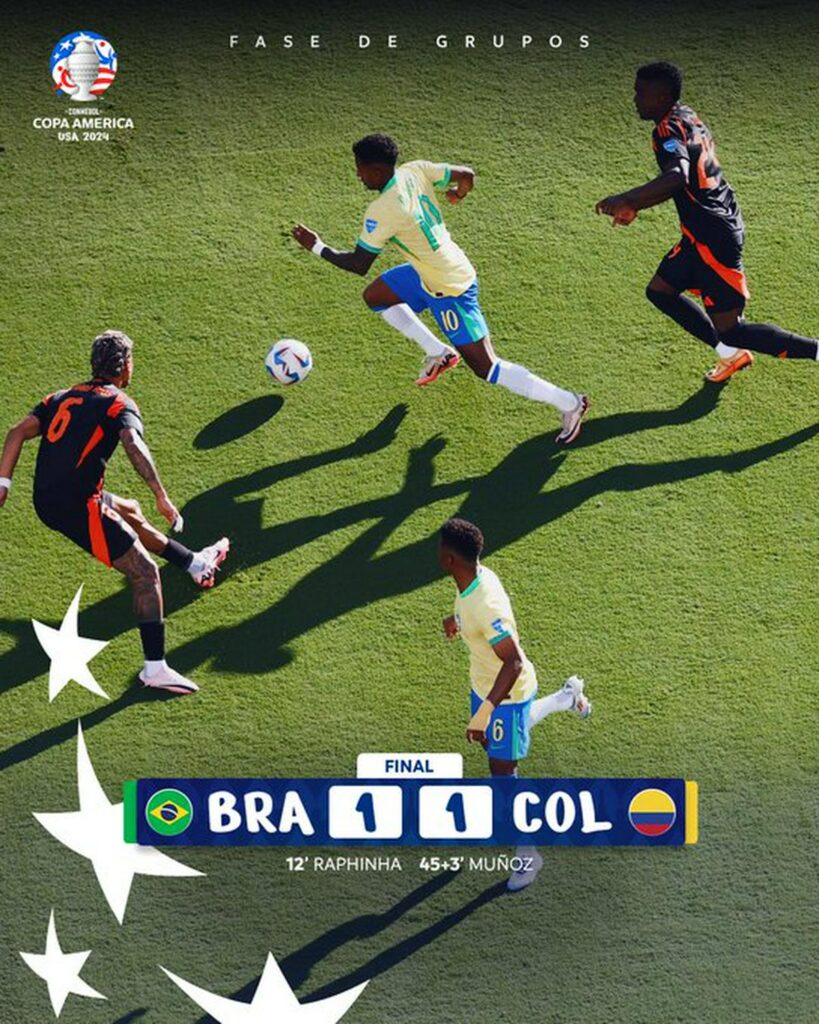 empate entre colombia y brasil en copa américa - marcador