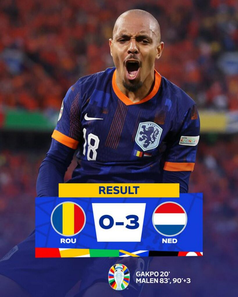 Eurocopa 2024: Países Bajos vence 3-1 a Rumanía para avanzar cuartos