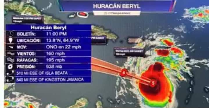 huracán beryl categoría 5 2024