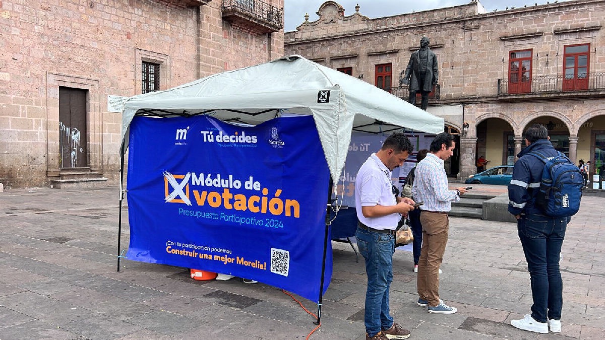 instalan módulos para votación de presupueso participativo de Morelia