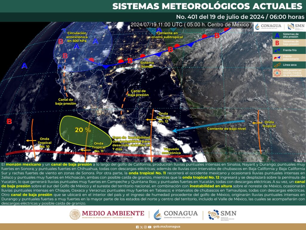 lluvias intensas en México este viernes