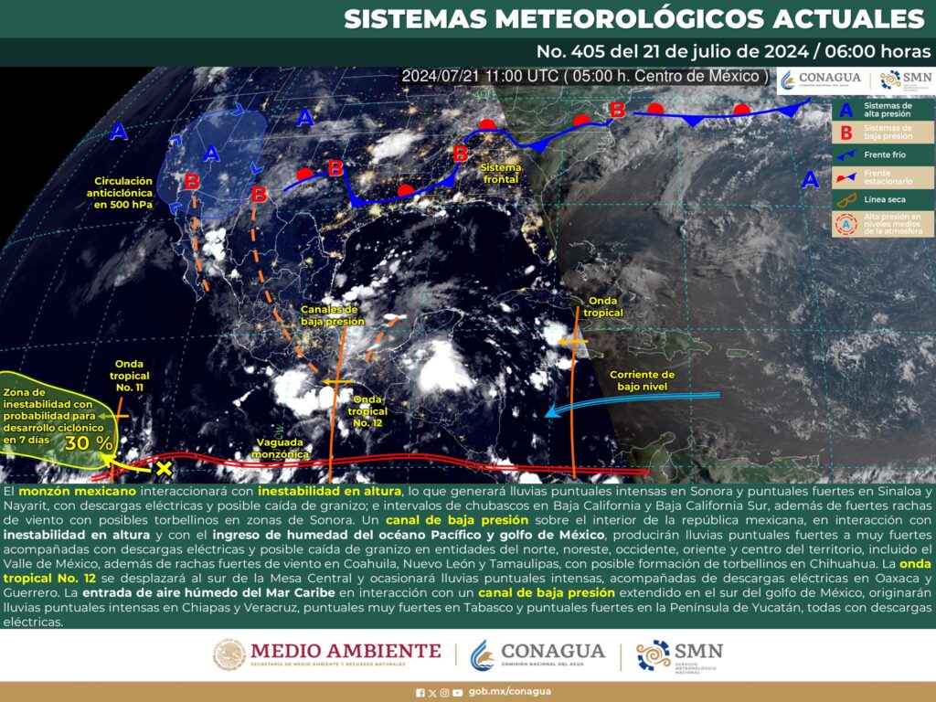 lluvias intensas en México para este domingo