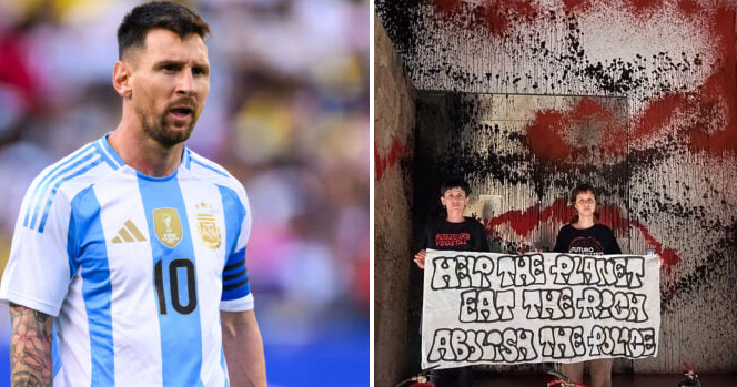 Activistas climáticos realizan vandalismo en mansión de Messi en Ibiza