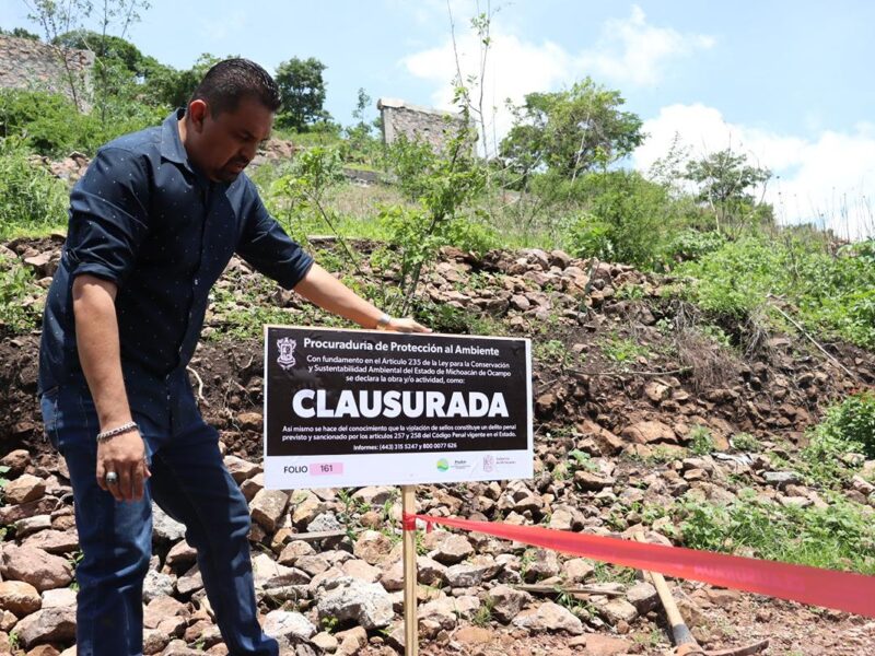 Clausura Proam obras en zona protegida "Cerritos del Quinceo"