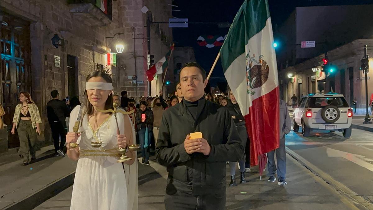 La protesta de la reforma judicial en Morelia