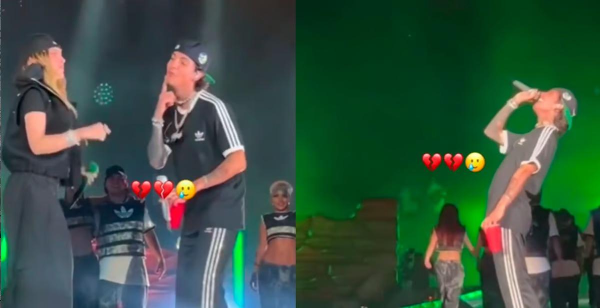 Natanael Cano pide beso a Belinda en concierto