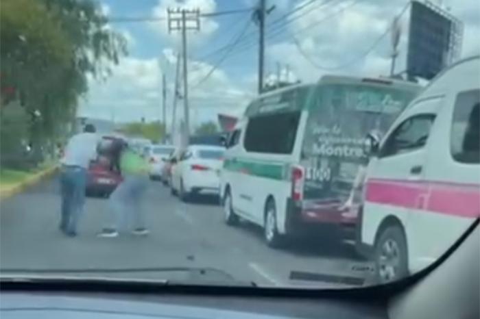 pelea de choferes en Morelia