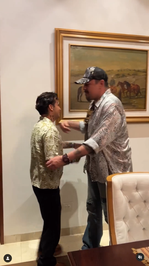 Pepe Aguilar celebra su cumpleaños junto a Christian Nodal