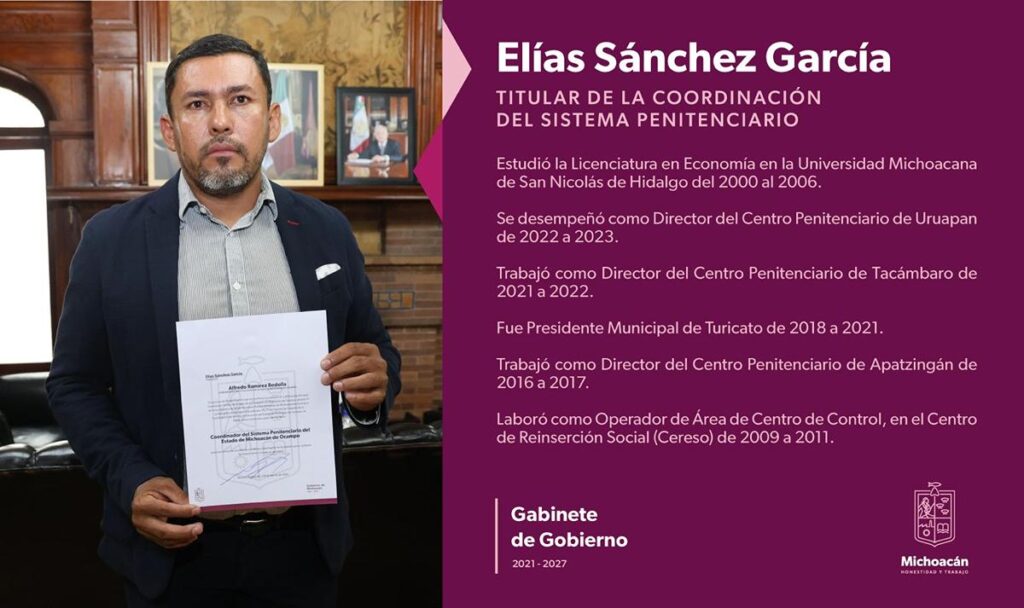 Perfil de Elías Sánchez nuevo Coordinador del sistema Penitenciario de Michoacán