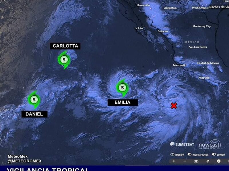 Se forma tormenta tropical Emilia en el Pacífico