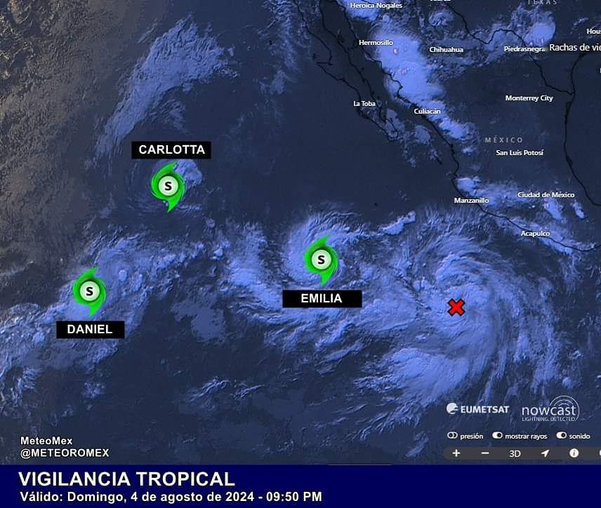 Se forma tormenta tropical Emilia en el Pacífico