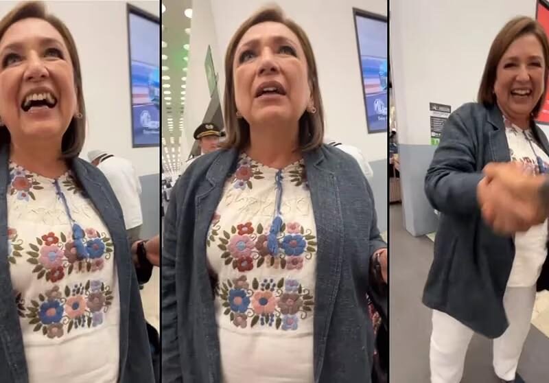 Xóchitl Gálvez es trolleada en aeropuerto por famoso tiktoker