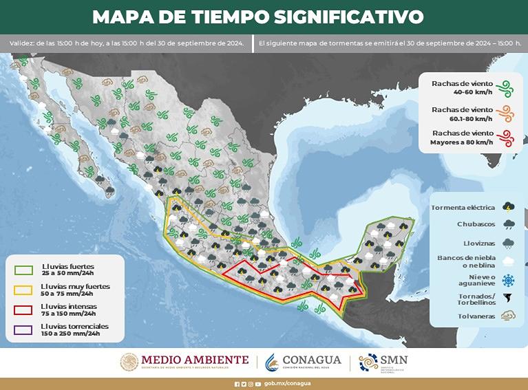 Ciclón Kristy amenaza costas de México - lluvias