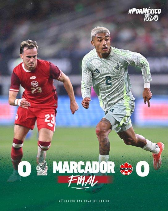 empate en el amistoso México vs Canadá - marcador