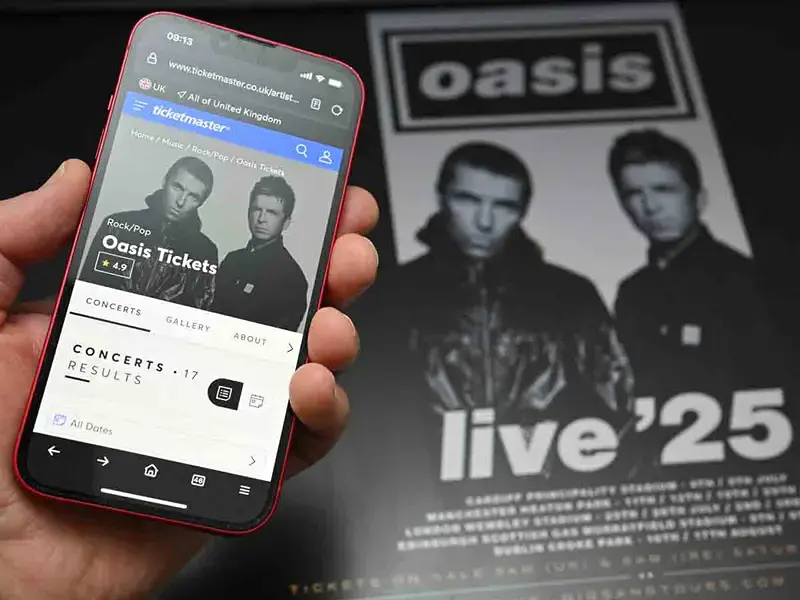 fraude de boletos para Oasis en eBay