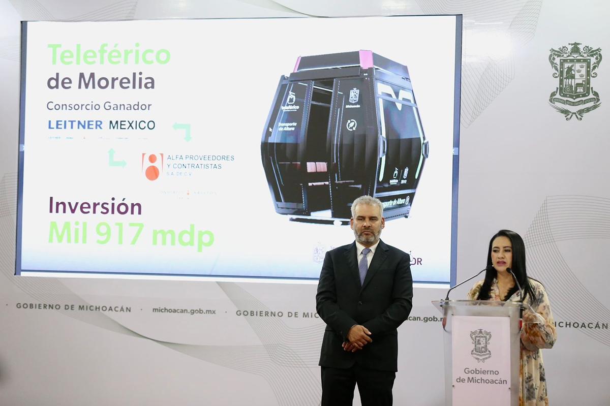 Gobierno estatal hace inversión de mil 917 mdp en teleférico de Morelia