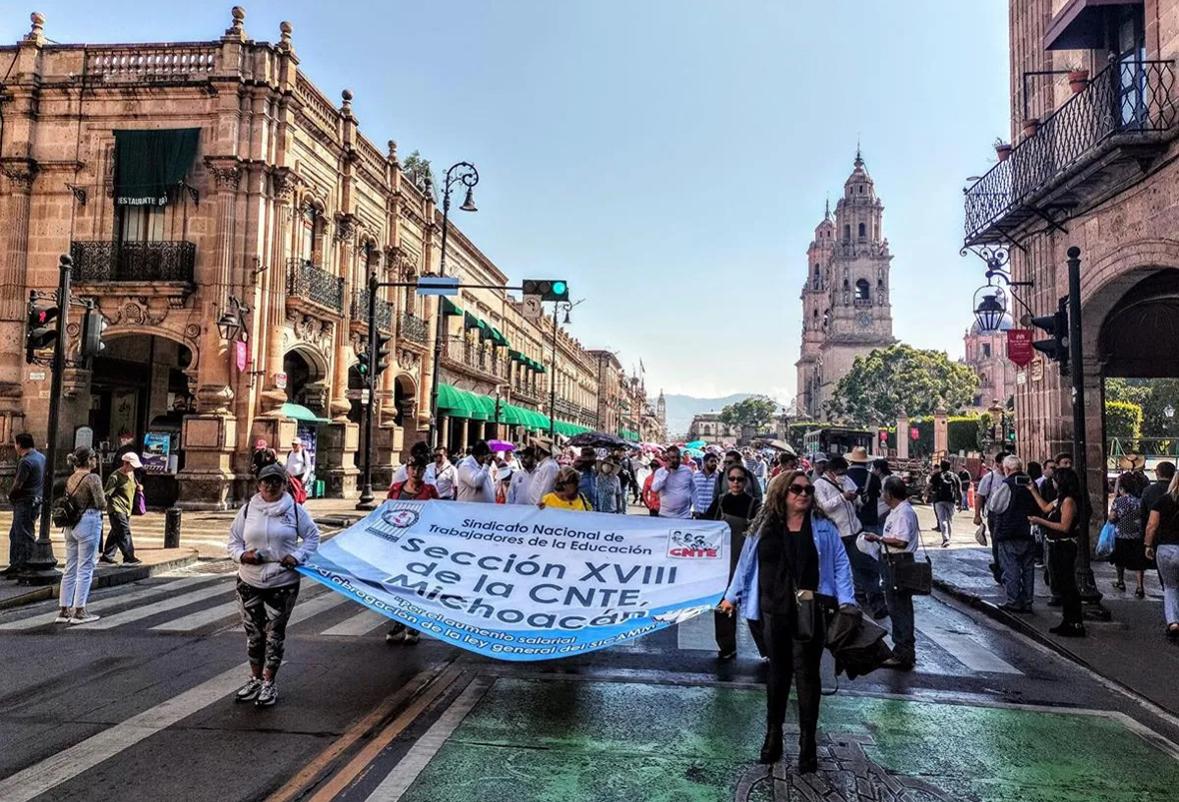 marcha magisterio Morelia bloqueo vialidades