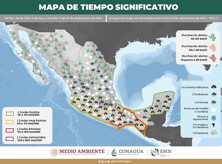 pronóstico de lluvias intensas para mañana - muy fuertes