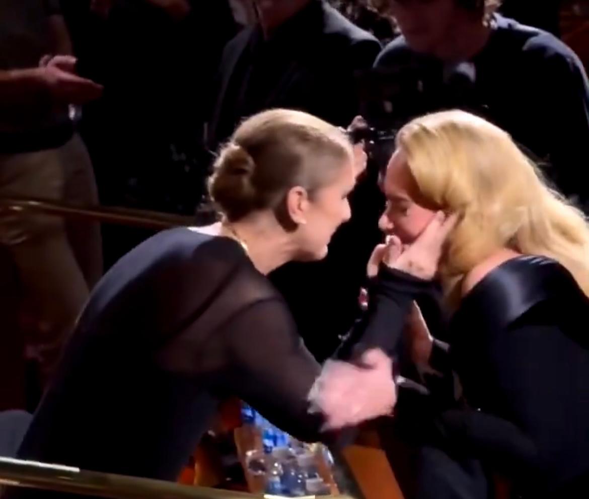 Adele y Celine Dion protagonizan emotivo encuentro en Las Vegas