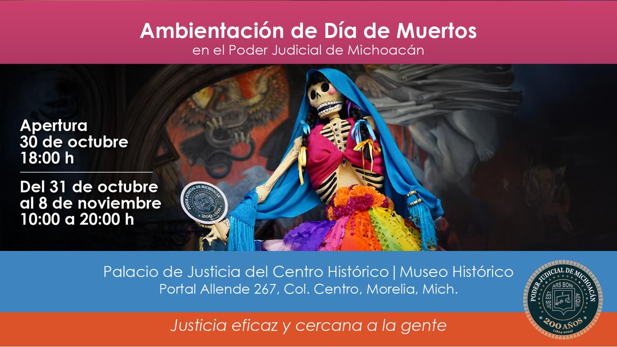 Poder Judicial de Michoacán invita a su celebración del Día de Muertos