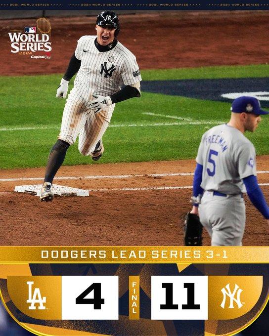 Yankees vencen a Los Dodgers - pizarra