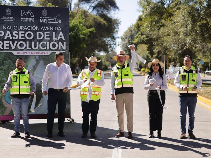 Inaugura Bedolla rehabilitación de avenida Paseo de la Revolución en Uruapan