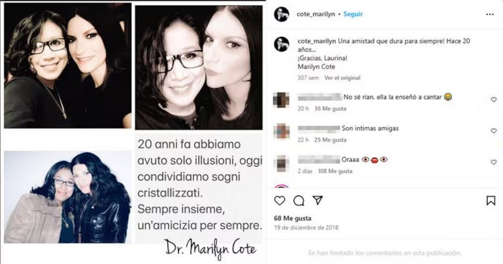 Laura Pausini vínculo Marilyn Cote 1