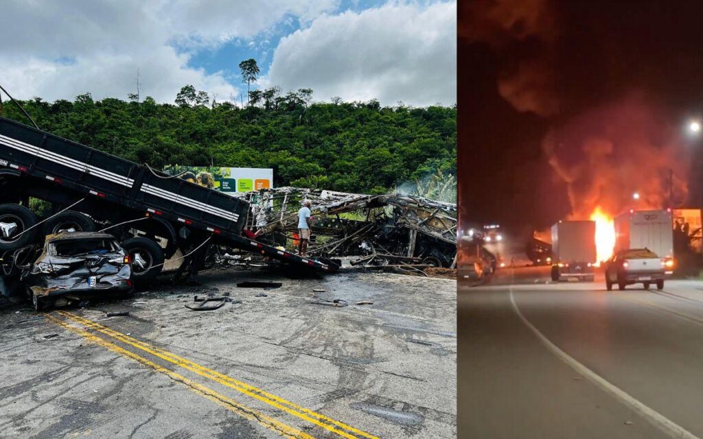 accidente vehicular múltiple en Brasil