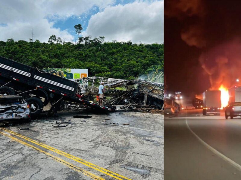 accidente vehicular múltiple en Brasil