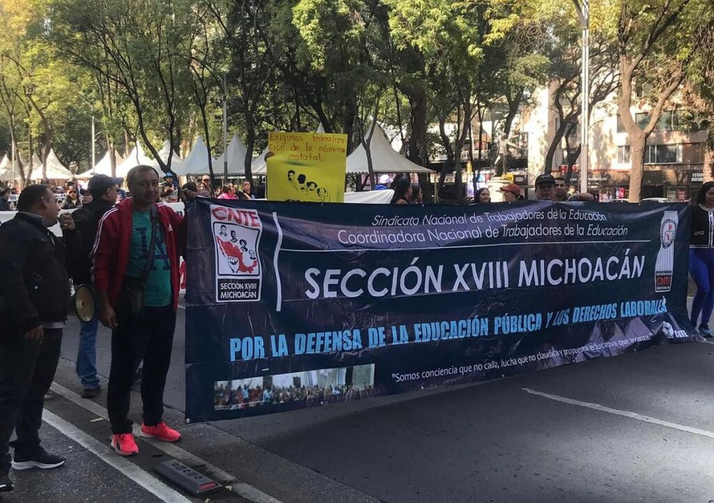 CNTE Michoacán en CDMX mantiene manifestaciones