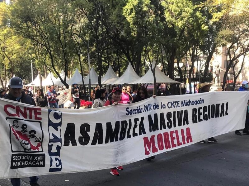 Continúan manifestaciones de la CNTE Michoacán en CDMX