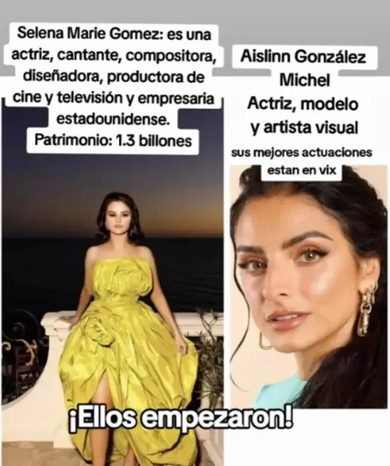 critican a Aislinn Derbez por comentarios de Eugenio Derbez sobre Selena Gomez