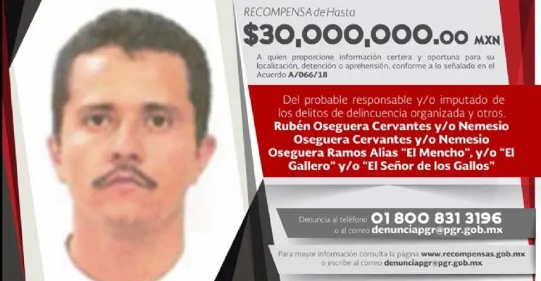 EU ofrece recompensa de 15 millones de dólares por "El Mencho", líder del CJNG