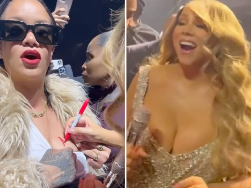 Rihanna y Mariah Carey autógrafo