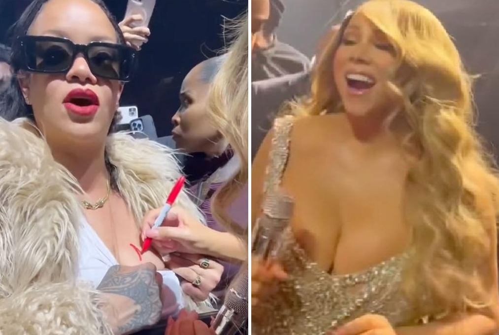 Rihanna y Mariah Carey autógrafo