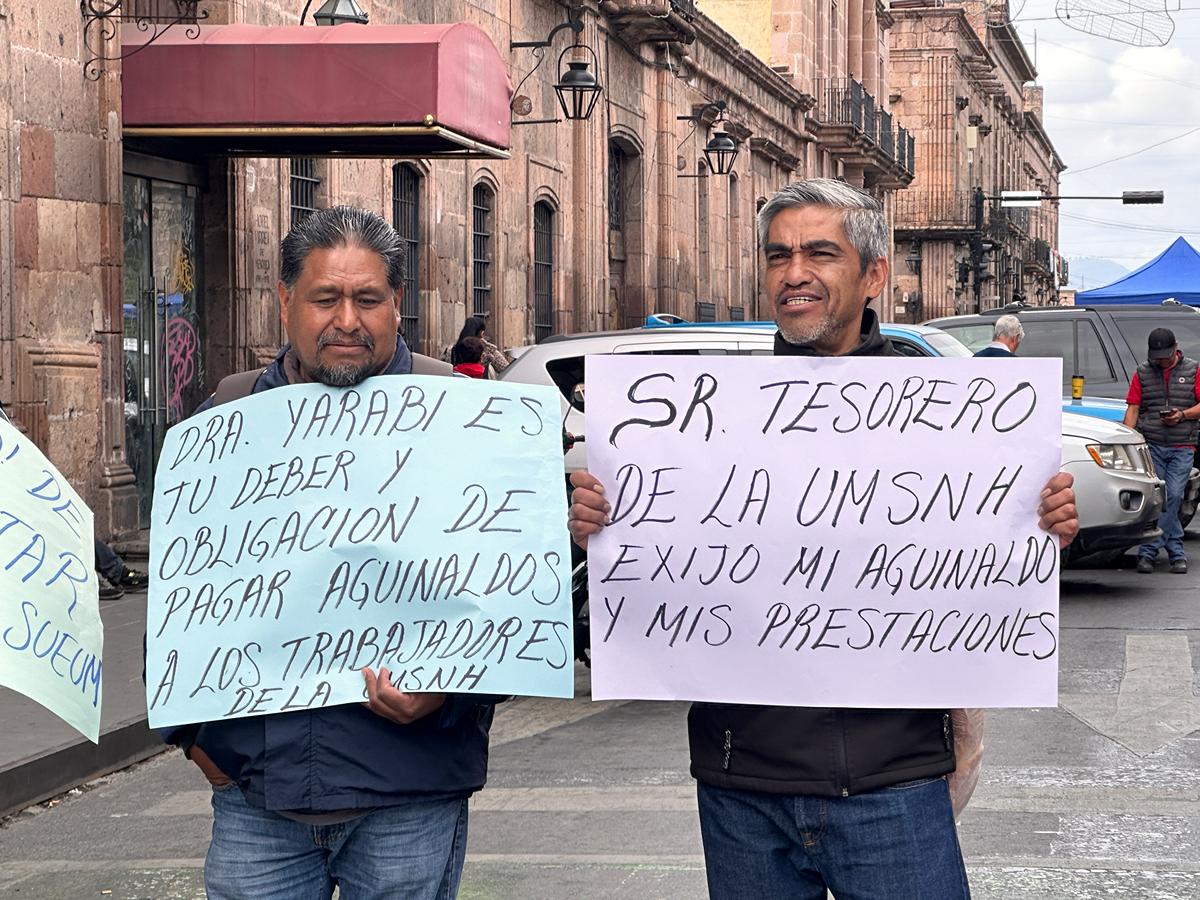 SUEUM retira plantón del Centro de Morelia; esta tarde pagan aguinaldo