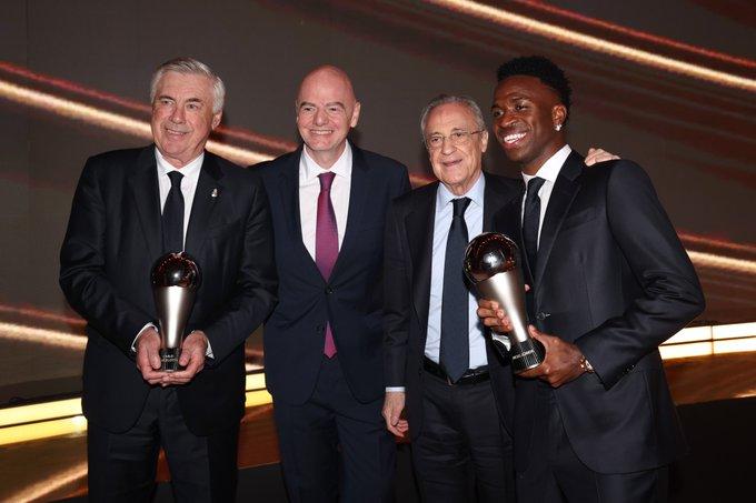 Vinicius y Ancelotti conquistan los Premios The Best del 2024